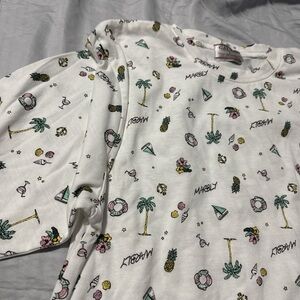 White Graphic Print short Sleeve Shirt